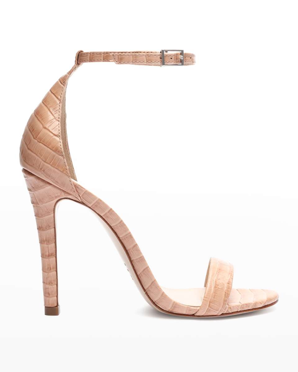 Cadey Lee Croc-Print Stiletto Sandals